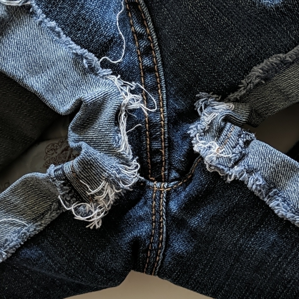 Western Festival Micro Shorts Denim Los Angeles Rising Starlet  Shorts Size 25 - Picture 9 of 12